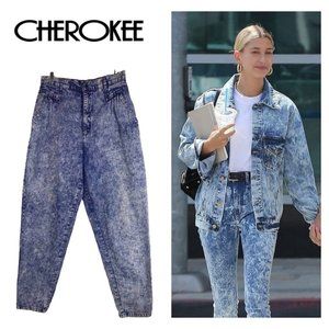 Vtg 80's 90s Cherokee Sz 12 Acid stone Washed Mom Jeans High Waisted vintage